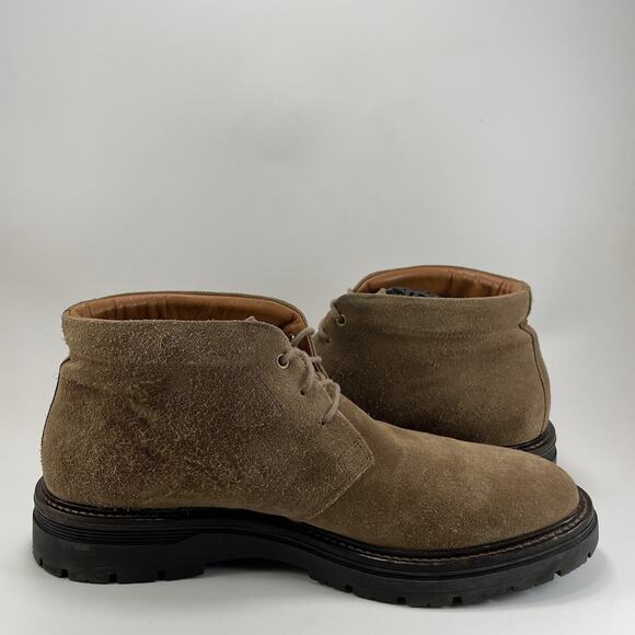 Boggi Milano Chukka Boots Mens Size 45, US 12 Tan Suede Derby Desert 3-Eye Ankle main image 4